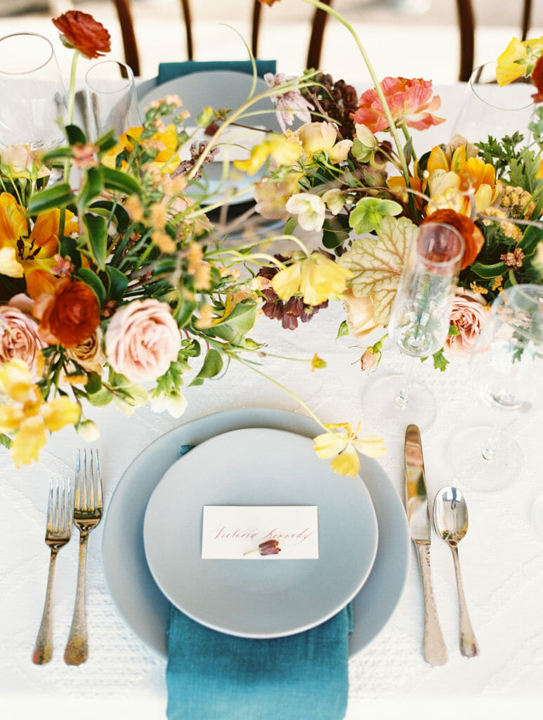 Colorful Modern Wedding Tablescape
